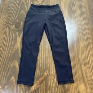 UNIQLO Womens Leggings Pants XS Navy Stretch Dry UV Cut High Rise Athletic